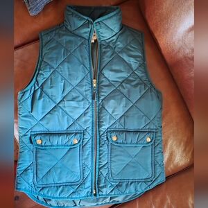 J Crew Quilted Vest with Gold Accents